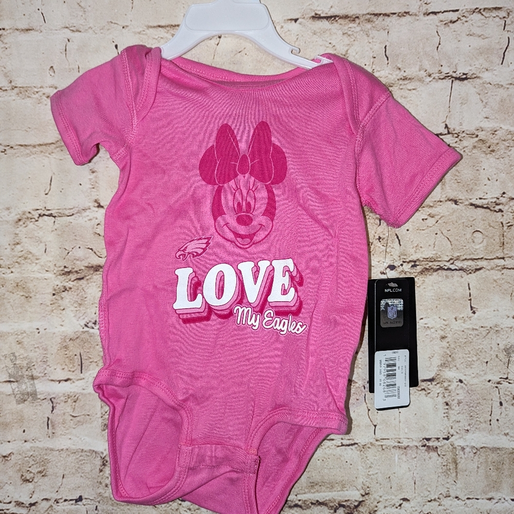 ❤️Disney NFL Minnie Mouse Philadelphia eagles Bodysuit 18 Months NWT